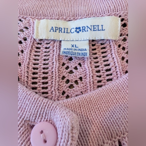 April Cornell Memories Cropped Sweater Orchid Size XL - Picture 7 of 13